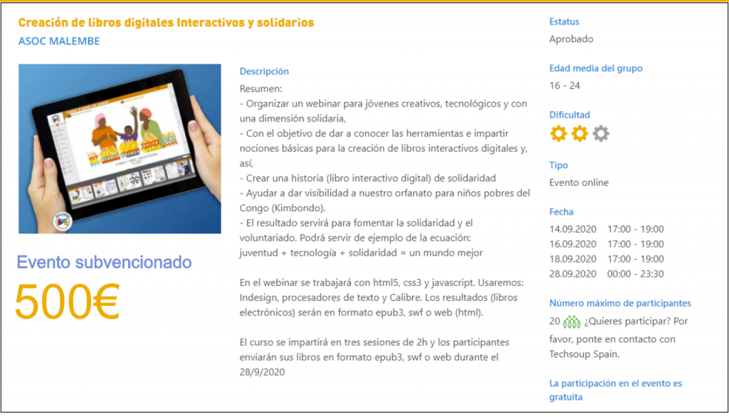 Webinar: «Creación de libros digitales Interactivos y solidarios»