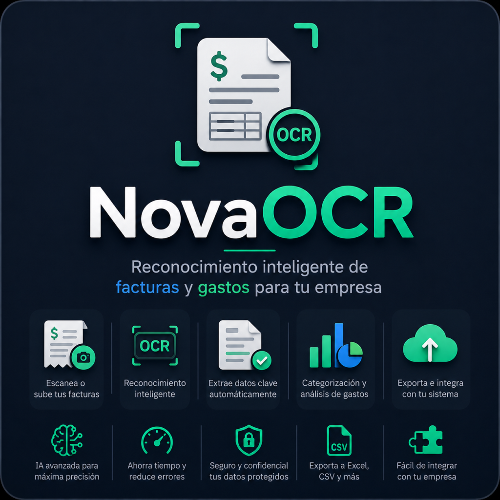 NovaOCR — Reconocimiento inteligente de facturas y gastos para tu empresa