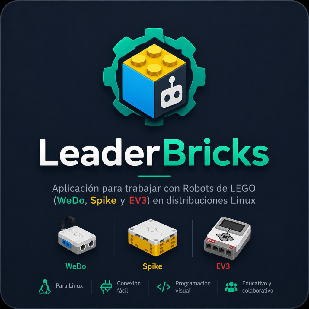 LeaderBricks – Aplicación para trabajar con Robots de LEGO (WeDo, Spike y EV3) en distribuciones Linux